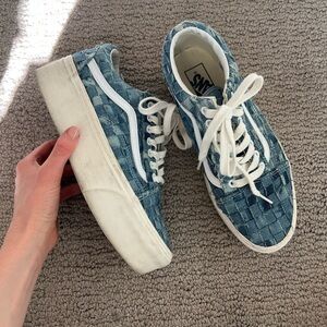Platform Denim Checker Vans